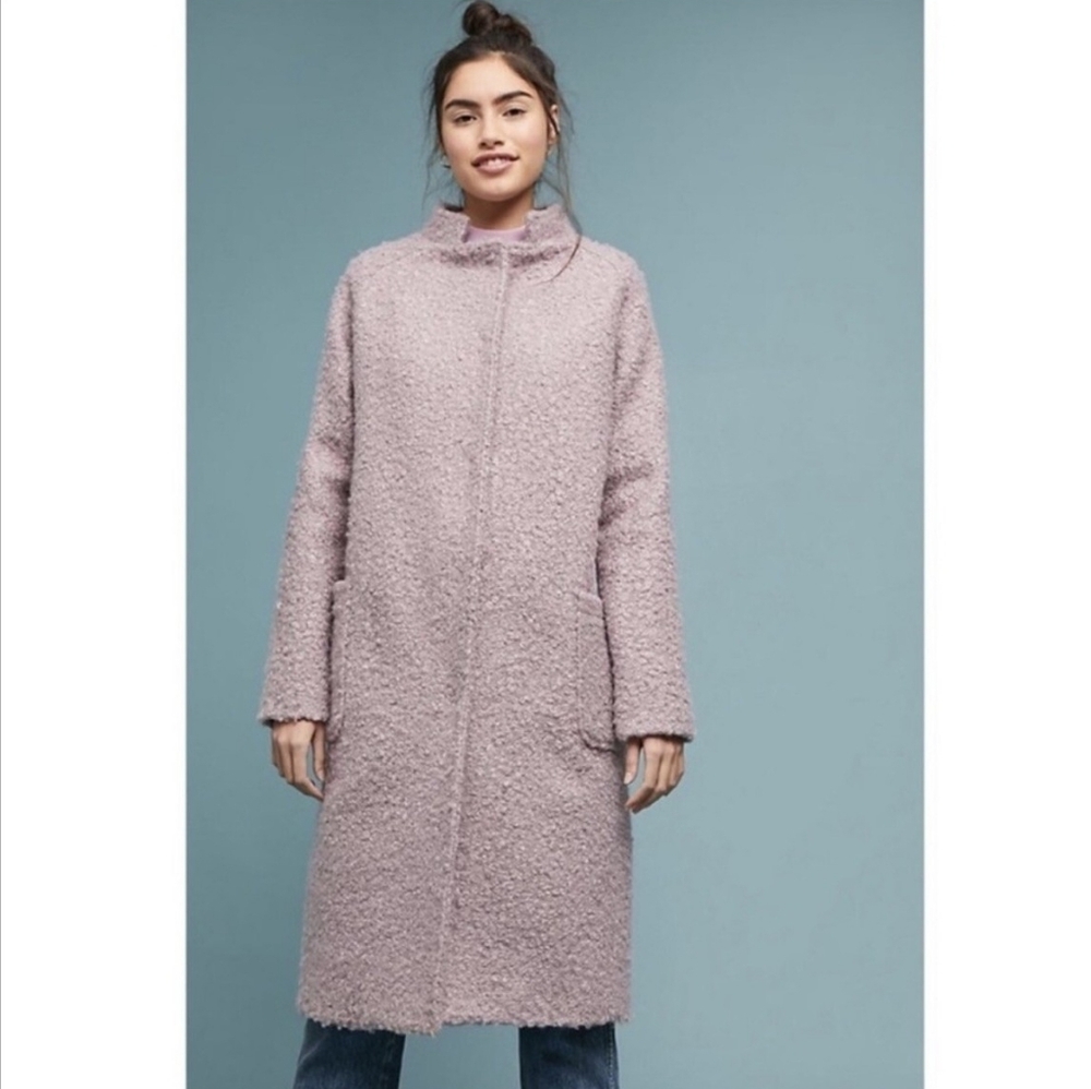 Anthropologie Greylin Windermere Boucle Lilac Lavender Pastel Coat Size Medium